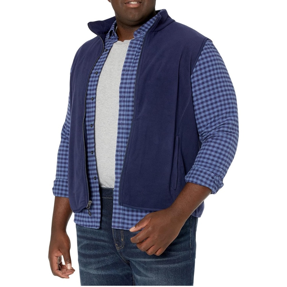 Amazon Essentials OutDoor Blue Soft Zip Up Vest Size XLarge